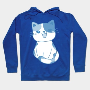 Calico Kitty Blue, Gray, and White Image Hoodie